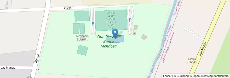 Mapa de ubicacion de Pileta Olímpica C.P.B.M en Argentinien, Chile, Mendoza, Departamento Luján De Cuyo, Luján De Cuyo, Distrito Vistabla.