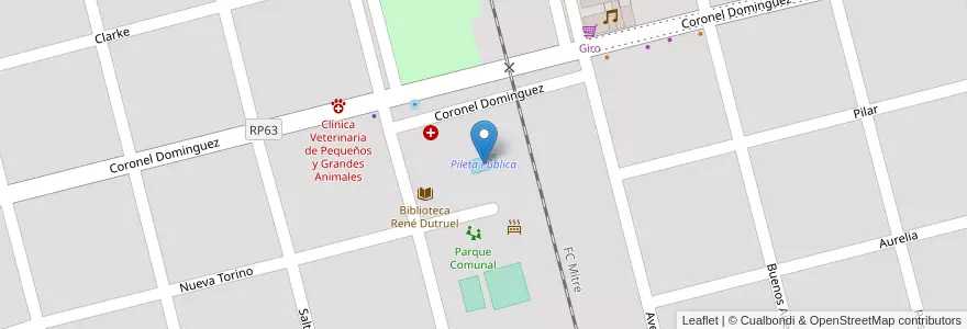 Mapa de ubicacion de Pileta Pública en Arjantin, Santa Fe, Departamento Las Colonias, Municipio De Santa Clara De Buena Vista.