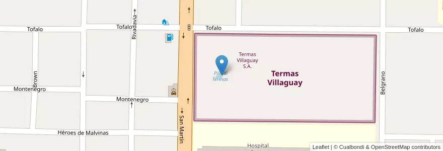 Mapa de ubicacion de Pileta Termas en 阿根廷, 恩特雷里奥斯省, Departamento Villaguay, Distrito Lucas Al Sud, Villaguay.