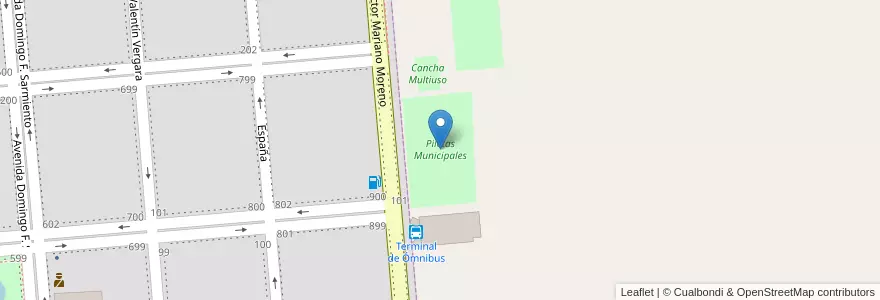 Mapa de ubicacion de Piletas Municipales en Argentinië, Buenos Aires, Partido De Tornquist.