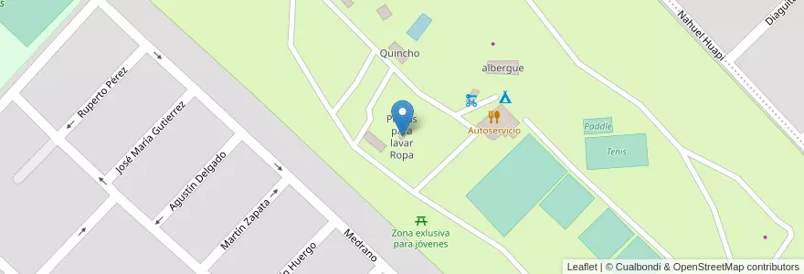 Mapa de ubicacion de Piletas para lavar Ropa en 阿根廷, Córdoba, Departamento Punilla, Pedanía San Roque, Municipio De Villa Carlos Paz, Villa Carlos Paz.