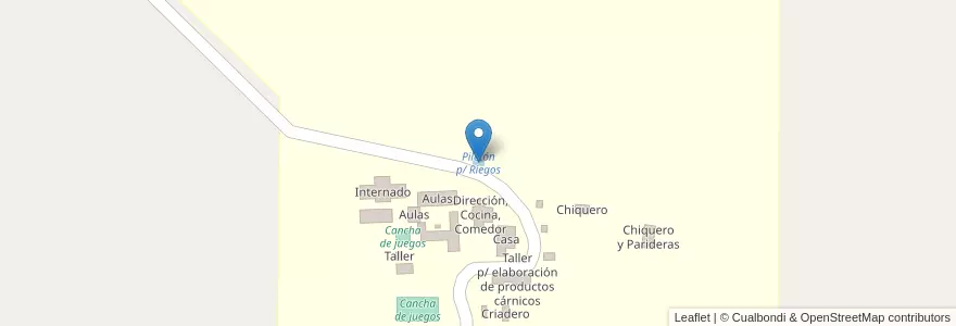 Mapa de ubicacion de Piletón p/ Riegos en 阿根廷, Córdoba, Departamento Tercero Arriba, Pedanía Salto, Municipio De Almafuerte.