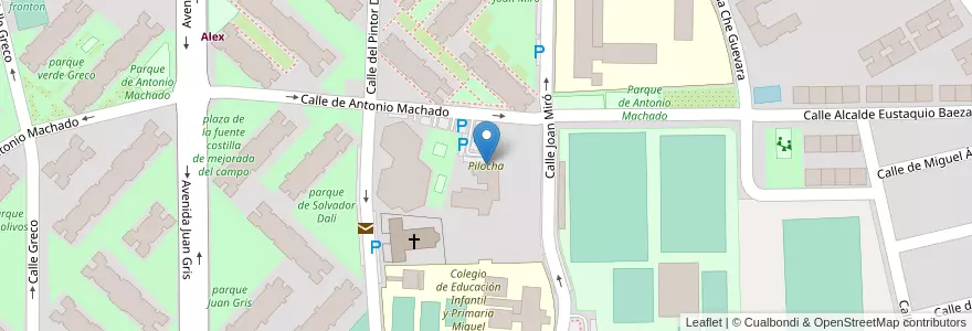 Mapa de ubicacion de Pilocha en 西班牙, Comunidad De Madrid, Comunidad De Madrid, Cuenca Del Henares, Mejorada Del Campo.