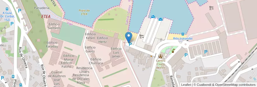 Mapa de ubicacion de Pilón de Ríos en 西班牙, Galicia / Galiza, Pontevedra, Vigo, Vigo.