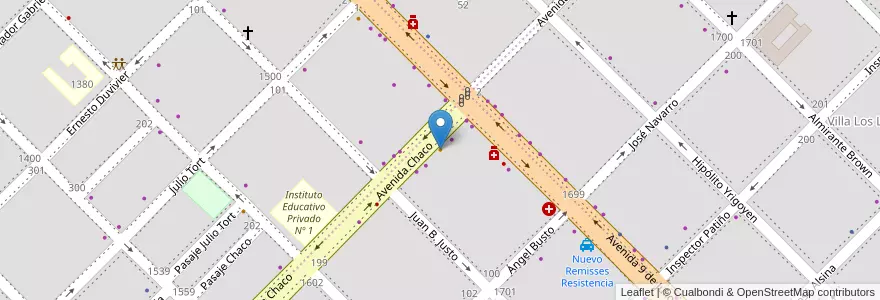 Mapa de ubicacion de Pimienta Resto Bar en Arjantin, Chaco, Departamento San Fernando, Resistencia, Resistencia.