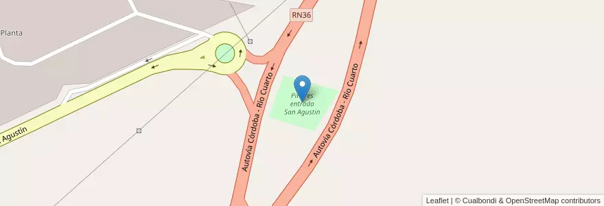Mapa de ubicacion de Pinares entrada San Agustin en アルゼンチン, コルドバ州, Departamento Calamuchita, Municipio De San Agustín, Pedanía Molinos.