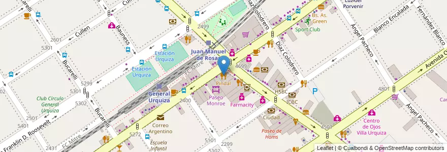Mapa de ubicacion de Pindal, Villa Urquiza en Argentinië, Ciudad Autónoma De Buenos Aires, Comuna 12, Buenos Aires.