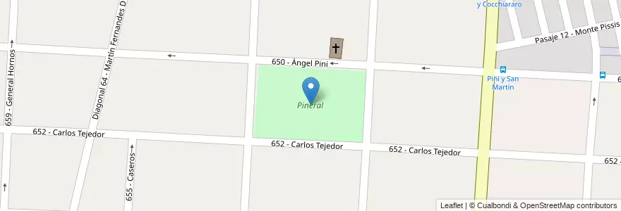 Mapa de ubicacion de Pineral en Arjantin, Buenos Aires, Partido De Tres De Febrero, Caseros.
