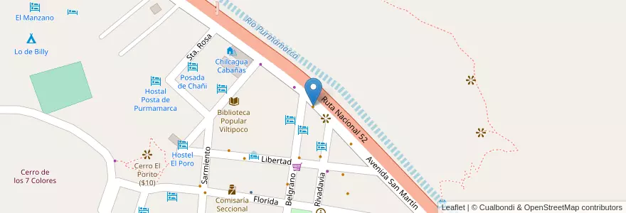 Mapa de ubicacion de Pingüino en الأرجنتين, Jujuy, Departamento Tumbaya, Municipio De Purmamarca.