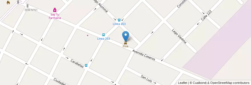 Mapa de ubicacion de Pink en الأرجنتين, بوينس آيرس, Partido De Quilmes, Bernal.
