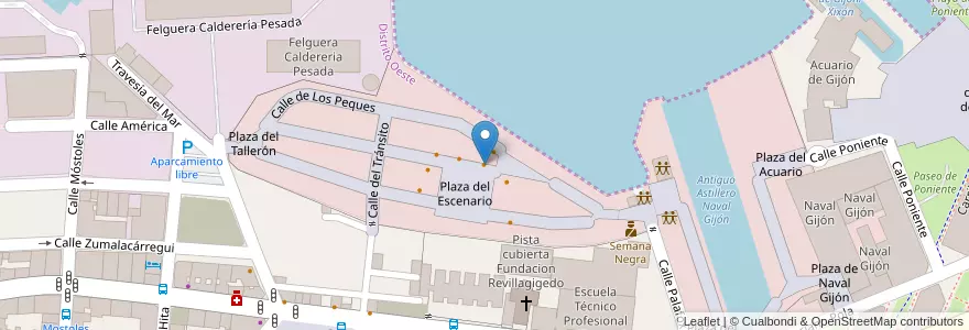 Mapa de ubicacion de Pinky en スペイン, アストゥリアス州, アストゥリアス州, Gijón/Xixón.