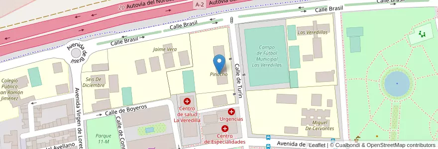 Mapa de ubicacion de Pinocho en 스페인, Comunidad De Madrid, Comunidad De Madrid, Área Metropolitana De Madrid Y Corredor Del Henares, Torrejón De Ardoz.