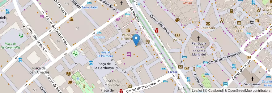 Mapa de ubicacion de Pinotxo bar en Espanha, Catalunha, Barcelona, Barcelonès, Barcelona.