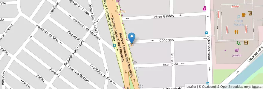 Mapa de ubicacion de Pinta Alegria en Argentinië, Santa Fe, Departamento Rosario, Municipio De Rosario, Rosario.