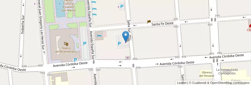 Mapa de ubicacion de Pinturería Córdoba en الأرجنتين, سان خوان, تشيلي, Capital.
