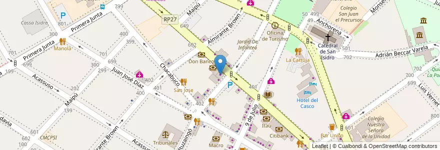Mapa de ubicacion de Pintureria Del Fondo en الأرجنتين, بوينس آيرس, Partido De San Isidro, San Isidro.