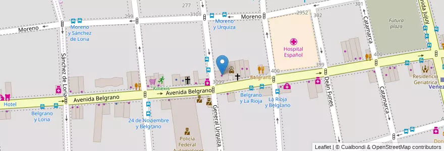 Mapa de ubicacion de Pinturerias Alba, Balvanera en 阿根廷, Ciudad Autónoma De Buenos Aires, Comuna 3, 布宜诺斯艾利斯.