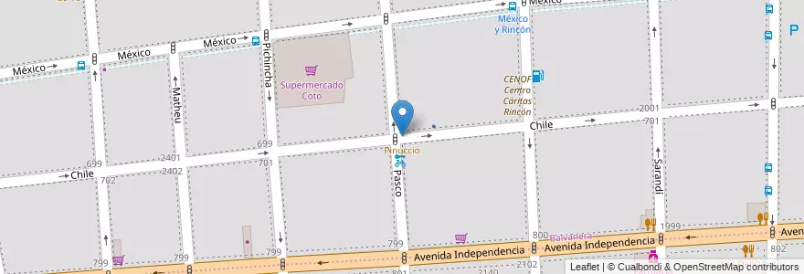 Mapa de ubicacion de Pinuccio, Balvanera en الأرجنتين, Ciudad Autónoma De Buenos Aires, Comuna 3, Buenos Aires.