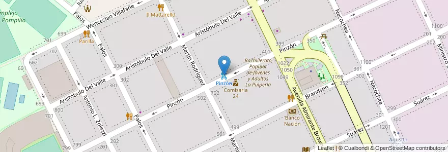 Mapa de ubicacion de Pinzón, Boca en 阿根廷, Ciudad Autónoma De Buenos Aires, Comuna 4, 布宜诺斯艾利斯.