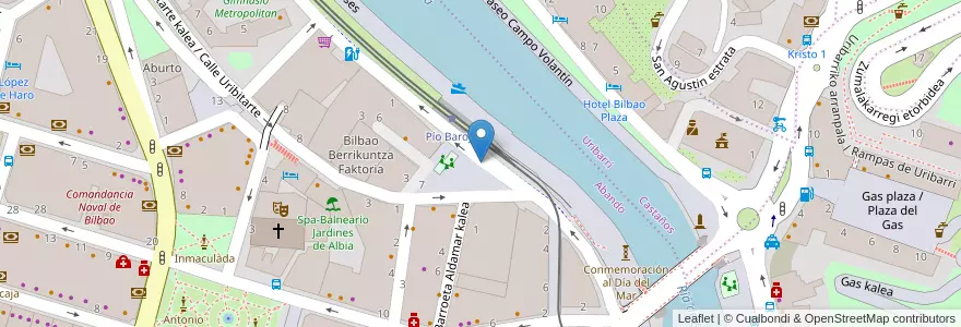 Mapa de ubicacion de Pio Baroja en 스페인, Euskadi, Bizkaia, Bilboaldea, 빌바오.