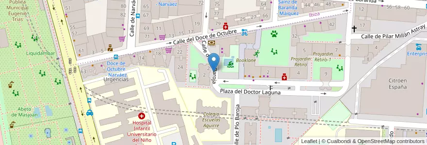 Mapa de ubicacion de PIO BAROJA, CALLE, DE,2 en İspanya, Comunidad De Madrid, Comunidad De Madrid, Área Metropolitana De Madrid Y Corredor Del Henares, Madrid.