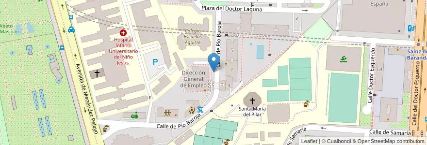 Mapa de ubicacion de PIO BAROJA, CALLE, DE,6 en Spain, Community Of Madrid, Community Of Madrid, Área Metropolitana De Madrid Y Corredor Del Henares, Madrid.