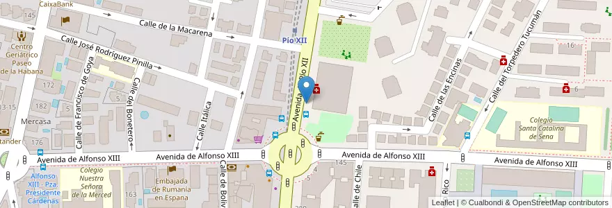 Mapa de ubicacion de PIO XII, AVENIDA, DE,2 en Испания, Мадрид, Мадрид, Área Metropolitana De Madrid Y Corredor Del Henares, Мадрид.