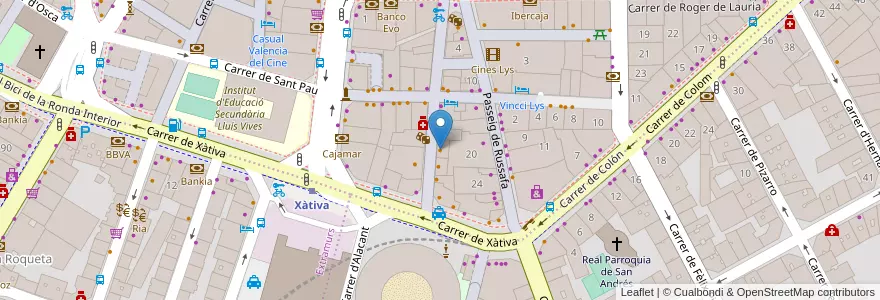 Mapa de ubicacion de Pipol Restaurante en スペイン, バレンシア州, València / Valencia, Comarca De València, València.