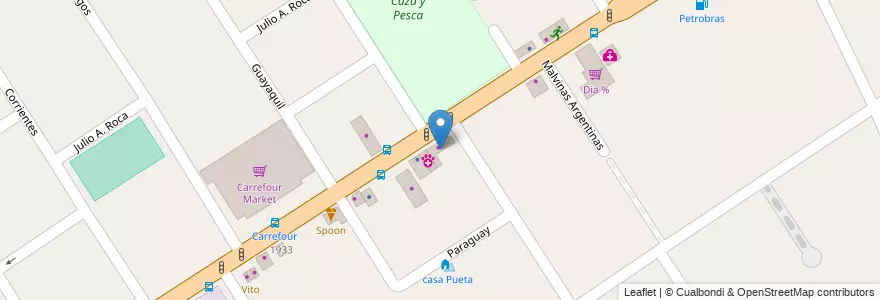 Mapa de ubicacion de Pirelli en الأرجنتين, بوينس آيرس, Partido De Tigre, Don Torcuato.