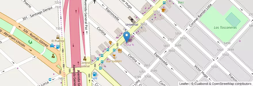 Mapa de ubicacion de Pirelli, Villa Real en آرژانتین, استان بوئنوس آیرس, Comuna 10, Partido De Tres De Febrero.