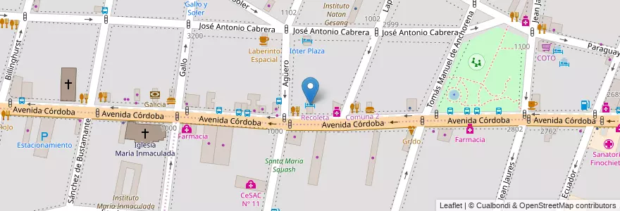 Mapa de ubicacion de Piriapolis, Recoleta en 阿根廷, Ciudad Autónoma De Buenos Aires, Comuna 2, 布宜诺斯艾利斯.