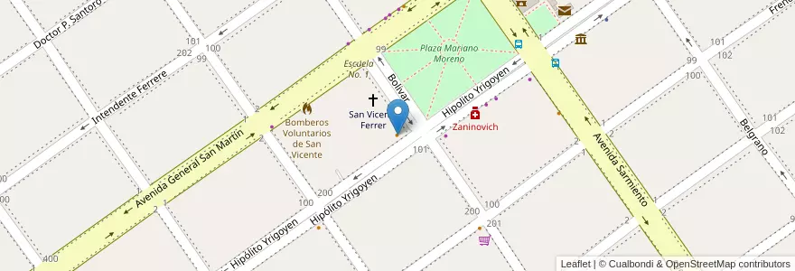 Mapa de ubicacion de Pirulo en Argentine, Province De Buenos Aires, Partido De San Vicente.