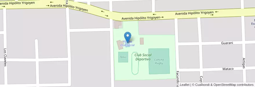 Mapa de ubicacion de Piscina Club Social en アルゼンチン, ミシオネス州, Departamento Eldorado, Municipio De Eldorado, Eldorado.