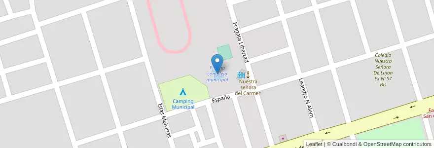 Mapa de ubicacion de Piscina complejo municipal en 아르헨티나, Salta, General San Martín, Municipio De Profesor Salvador Mazza, Profesor Salvador Mazza.