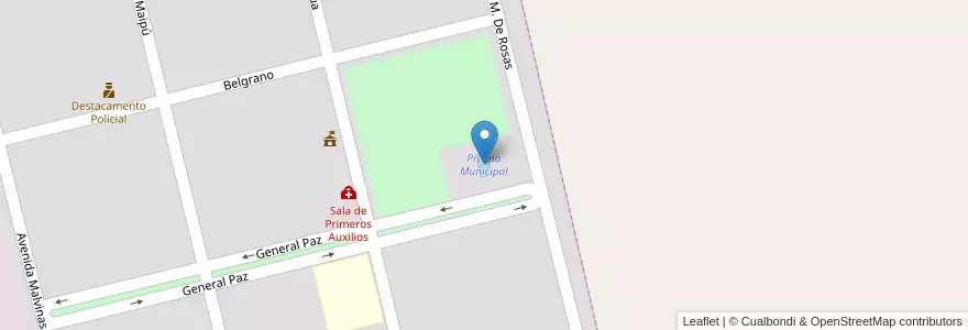 Mapa de ubicacion de Piscina Municipal en Arjantin, Buenos Aires, Partido De Saavedra, Dufaur.