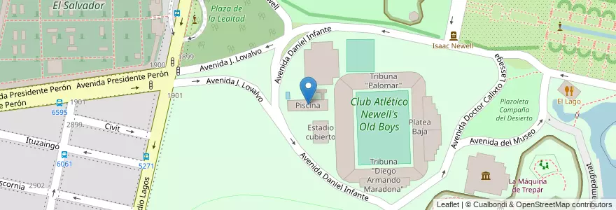 Mapa de ubicacion de Piscina en 阿根廷, Santa Fe, Departamento Rosario, Municipio De Rosario, 罗萨里奥.