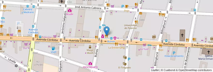 Mapa de ubicacion de Pisco & Nazca, Palermo en آرژانتین, Ciudad Autónoma De Buenos Aires, Buenos Aires.