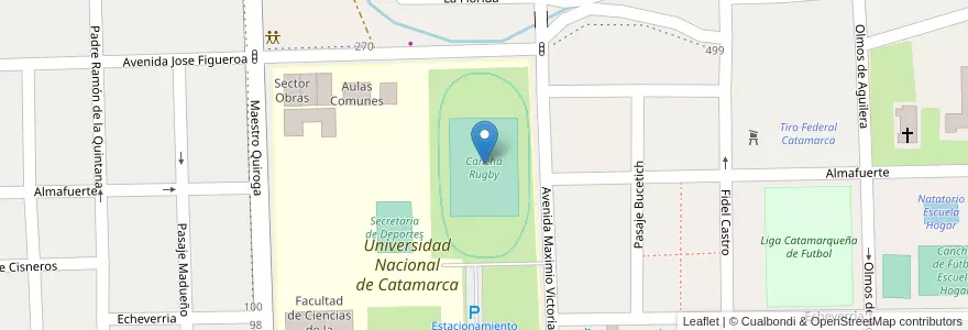 Mapa de ubicacion de Pista Atletismo en Argentinië, Catamarca, Departamento Capital, Municipio De San Fernando Del Valle De Catamarca, San Fernando Del Valle De Catamarca.