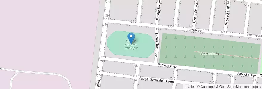 Mapa de ubicacion de Pista de Atletismo municipal en Argentina, Santa Fe, Departamento General Obligado, Municipio De Reconquista, Reconquista.
