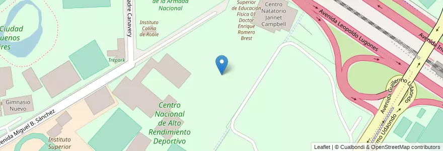 Mapa de ubicacion de Pista de Atletismo "Osvaldo Suárez", Nuñez en Argentinië, Ciudad Autónoma De Buenos Aires, Buenos Aires, Comuna 13.