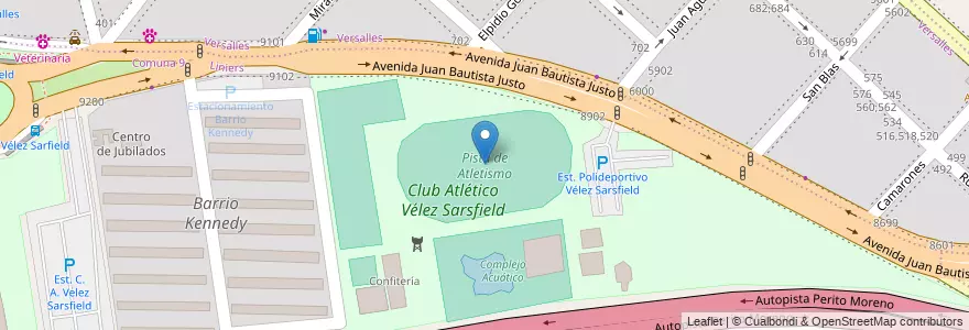 Mapa de ubicacion de Pista de Atletismo, Versalles en الأرجنتين, Ciudad Autónoma De Buenos Aires, Buenos Aires, Comuna 10.