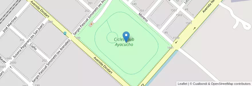 Mapa de ubicacion de Pista de Ciclismo en Arjantin, Buenos Aires, Partido De Ayacucho, Ayacucho.