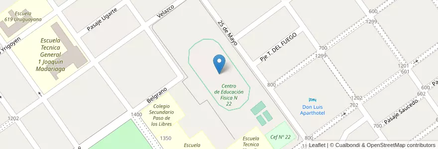 Mapa de ubicacion de Pista Poli Deportivo en آرژانتین, Corrientes, Departamento Paso De Los Libres, Municipio De Paso De Los Libres.