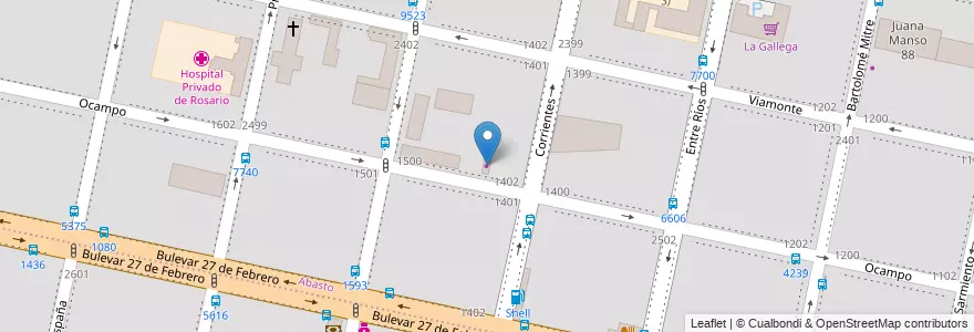 Mapa de ubicacion de PitStop en Argentinië, Santa Fe, Departamento Rosario, Municipio De Rosario, Rosario.
