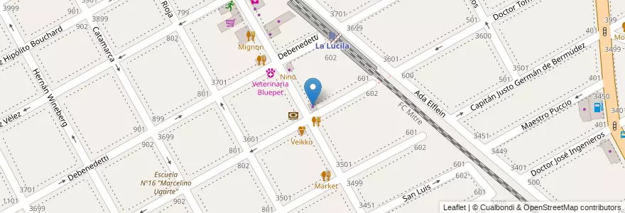 Mapa de ubicacion de Pitu-Que en Argentinië, Buenos Aires, Partido De Vicente López, Vicente López.