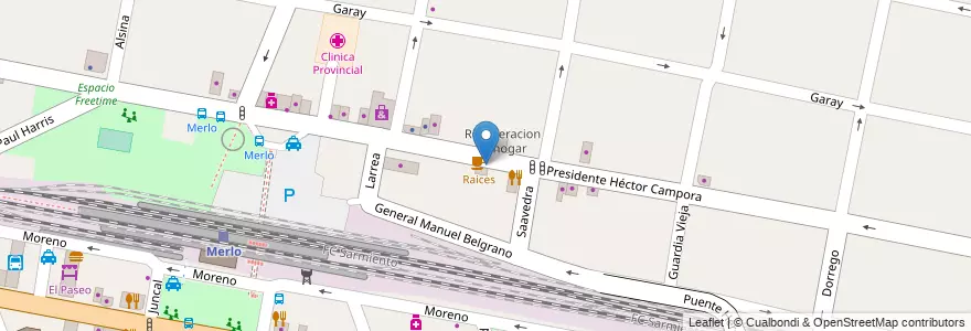 Mapa de ubicacion de Piú en Arjantin, Buenos Aires, Partido De Merlo, Merlo.