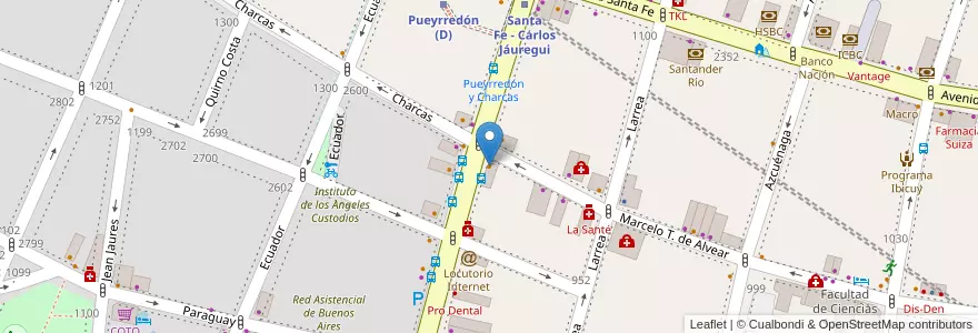 Mapa de ubicacion de Pizza a la Pala, Recoleta en آرژانتین, Ciudad Autónoma De Buenos Aires, Comuna 2, Buenos Aires.