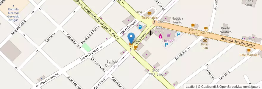 Mapa de ubicacion de Pizza a la Parrilla en Argentina, Buenos Aires, Partido De San Fernando, Victoria.