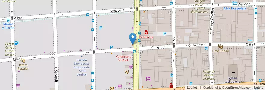 Mapa de ubicacion de Pizza Allá Palla, Balvanera en Argentine, Ciudad Autónoma De Buenos Aires, Buenos Aires.