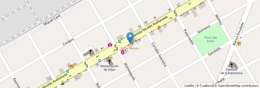 Mapa de ubicacion de Pizza Avenda en Argentina, Buenos Aires, Partido De San Fernando, Victoria.